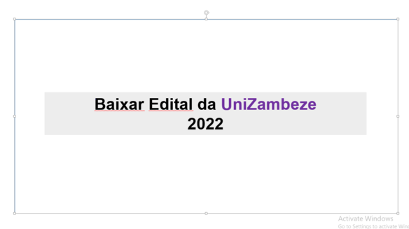 Edital da UniZambeze 2022 - Edital UniZambeze 2022